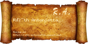Ráth Antonietta névjegykártya